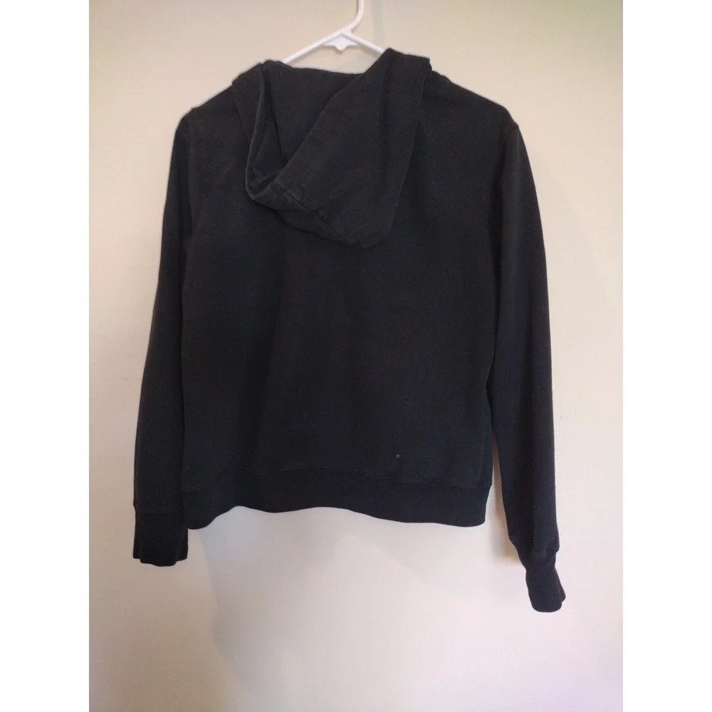 Aeropostale Hooded Sweatshirt Kid XL‎ Black Silver Glitter Logo Pullover Junior